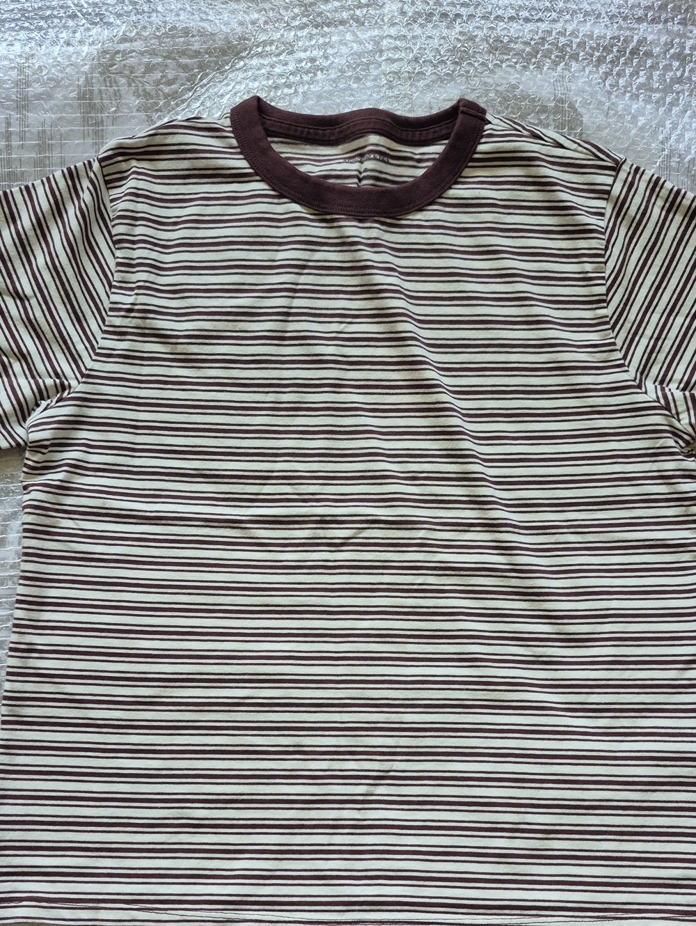 Abercrombie & Fitch Brown Cream Striped T-Shirt- Vintage Style - Picture 2 of 5
